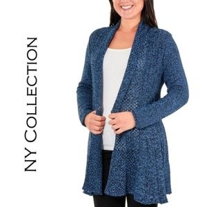 NWT NY Collection Marled Knit Crdigan Sweater Top